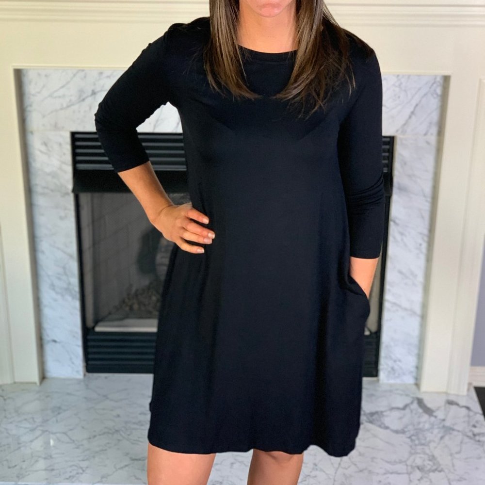 Little Black Dress Pockets Tunic Business Casual